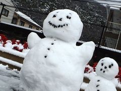 20年ぶりの大雪となった岡山で、雪だるまめぐり