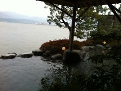 東郷湖に面した露天風呂のある温泉
