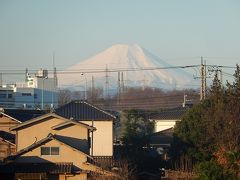 すっきりと晴れ渡った富士山を眺める