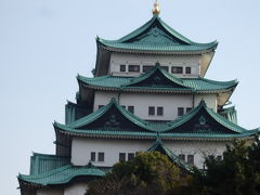 日本の旅　東海地方を歩く　愛知県名古屋市の名城公園（めいじょうこうえん）から見る名古屋城（なごやじょう）本丸周辺