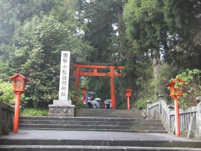 あいにくの雨の中、芦ノ湖周辺を観光してきました。