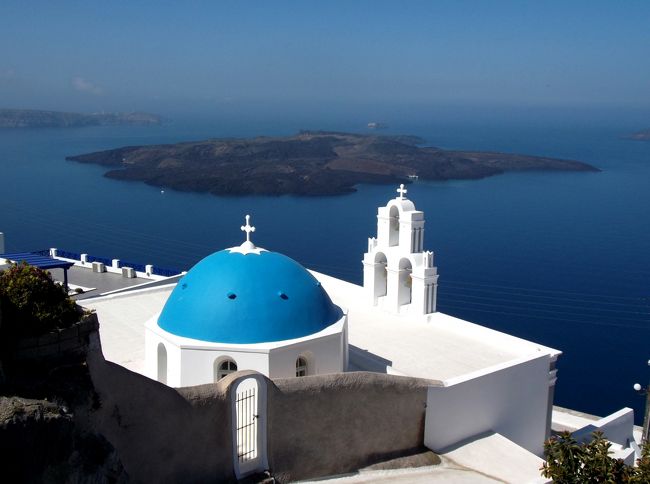 2014年　ギリシア旅行　サントリーニ島フィラの町