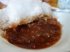 本部（もとぶ）に戻り，カキ氷を食す。うどんとカキ氷は必須アイテムです。