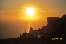 サントリーニ島　イアの町夕方散歩とギリシャで一番美しいといわれている夕日