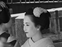 暑～い祇園白川で涼しげな表情で佇む舞妓さんたち