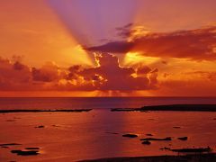 オフシーズンの久米島４日間の旅　１日目　シンリ浜で夕日を見る