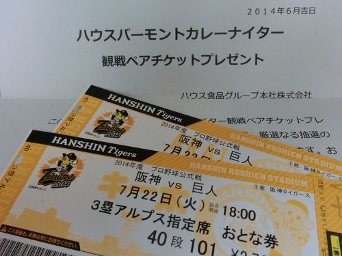 通路側☆阪神タイガース 正しい チケット 7/9(火) 1塁アルプス 大人2 子供