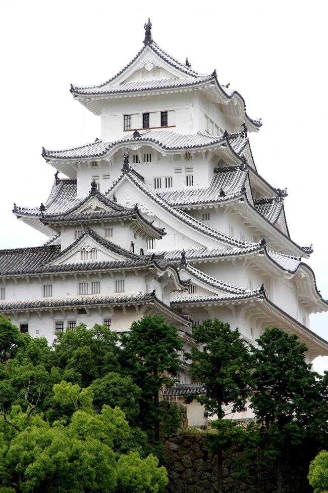 世界遺産の姫路城から本堂が国宝の太山寺へ<br /><br />姫路城　白い。真っ白な天守閣。<br />綺麗です。<br />天守閣へは入れませんでしたが、改修なった天守閣の外観に満足しました。