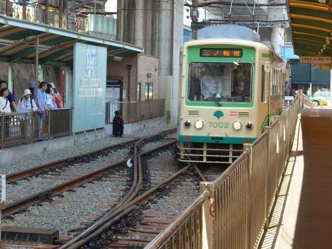 都電の荒川線は荒川区南千住一丁目の「三ノ輪橋停留場」から新宿区西早稲田一丁目の「早稲田停留場」を結ぶ電車です。<br />本日はＪＲ「王子駅」で下車し「王子駅前停留場」から「小台停留場」まで乗車しお蕎麦屋さんでの同窓会に参加しました。今日の東京は猛暑日になりかなり移動には厳しい状態になりました。<br />都電荒川線は一部工事をしていました。<br />写真は「王子駅前停留場」に到着する「三ノ輪停留場」行き電車<br />乗車前に乗車運賃は支払します。<br />大人運賃　170円　(ICは165円)です。<br />