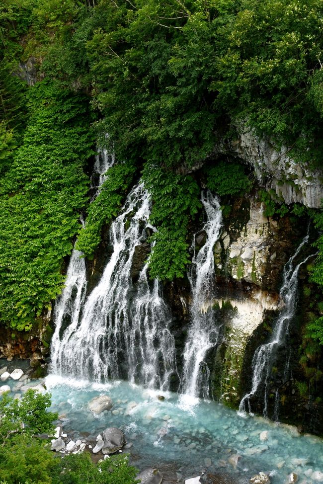 2014.7富良野へラベンダーを見に行く2-十勝岳　望岳台，不動の滝，白髭の滝