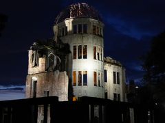 広島　世界遺産　夜の原爆ドーム～広島城