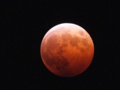 皆既月食　赤い月！2014年10月8日