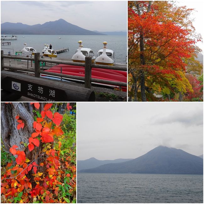 最初の目的地は支笏湖です<br /><br />湖畔に佇む秘湯のお宿丸駒温泉に立ち寄り湯し<br />足元湧出湯を楽しんでから秋色の湖畔を散策しました<br /><br />