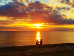 稲毛海岸の夕陽