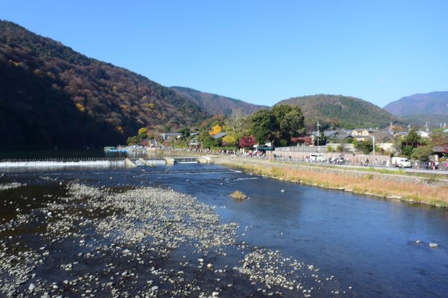９月の甲斐駒ヶ岳の登山で右足の中足骨を骨折してしまい、ずっと歩けませんでした。<br />今年の秋山シーズンを棒に振ってしまいました。（泣）<br /><br />歩けるようになったら京都に行きたい〜初日は怪我してから初めての旅行に日本三景でまだ行っていなかった天橋立に行くことに。<br /><br />翌日土曜日は、兵庫県の竹田城観光（行きはタクシーを利用しましたが、帰りは歩きました）と京都市内でフレンチのディナーと夜の祇園散策。<br />最後の日曜日に嵐山ウオーキングをして、紅葉を楽しみました。<br /><br />２泊３日で大急ぎの旅でしたが、中足骨骨折のリハビリには良かったです。<br />歩ける事に感謝しました。<br />大好きな山旅とまだ行っていないところを旅をしたいです。<br />