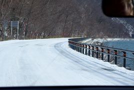 2014.12初冬の雪の札幌出張旅行2終-初冬なのに厳冬のような国道453号線と支笏湖