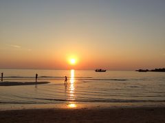 『寒さを逃れて初めてのタイ旅行、チャン島2日目  最後の夕焼け