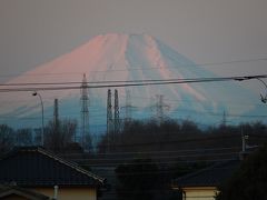 ふじみ野市から見られた朝焼け富士