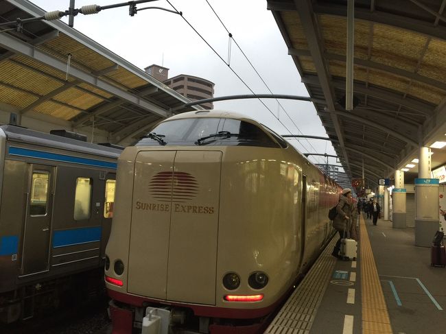 今年初めての旅行は、寝台特急サンライズ瀬戸で。シングル個室は、プライベートも確保できて快適な空間でした。