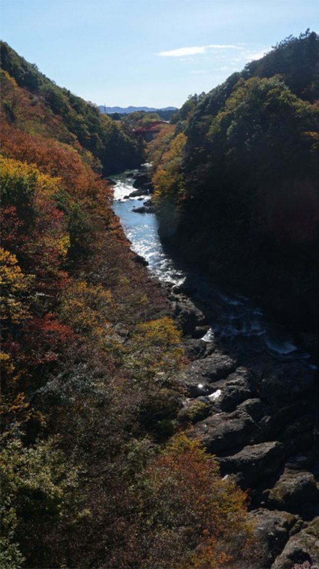 今年になって始めた、ゆる〜い山歩き。それにいつものレトロ建物見物と毎年秋には行っている紅葉狩りの三つを合わせて楽しめそうかな？と<br />群馬県のみどり市へ行って来ました。<br />関東の耶馬溪と言われる高津戸峡の紅葉が見頃だと知り、その近辺でレトロな建物は無いかな？とネットで検索し、チェックした場所も歩きました。<br />高津戸峡には遊歩道があり、楽チンに、歩く事ができました。<br />予想とは違い、紅葉はまだじゃん・・・だったけど、目当てのレトロ建物では落語も聴けちゃって、結構おもしろかった。<br />わりと盛り沢山だった1日なので、午前と午後の二部の旅行記に掲載致します。<br />