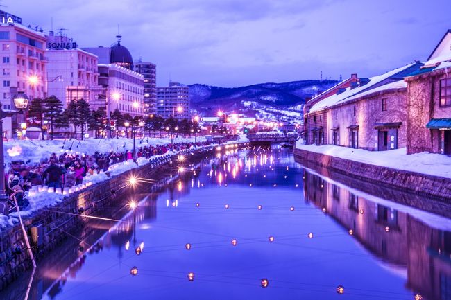 雪のイベントを求めて、小樽・札幌に行ってきました。小樽では「小樽雪あかりの路」が、札幌では「さっぽろ雪まつり」がそれぞれ開催されており、地理的にもそれ程離れていないことから、今回まとめて見に行きました。また、北海道ならではの美味しいお料理を頂くことも旅の目的の一つです。4日間通してお天気が目まぐるしく変わり、寒さもかなりのものでしたが、冬の北海道を堪能することができました。<br /><br />なお、今回の旅行は3泊4日で、この記事はそのうち1日目前半の内容です。<br /><br />【旅程】<br />★1日目：小樽（三角市場→小樽運河→堺町通り→北のウォール街→小樽雪あかりの路）<br />☆2日目：小樽（北運河→小樽市総合博物館）⇒札幌（さっぽろ雪まつり＠大通会場）<br />☆3日目：札幌（北海道庁旧本庁舎→札幌市時計台→円山動物園→北海道神社→白い恋人パーク）<br />☆4日目：札幌（札幌場外市場→さっぽろ雪まつり＠つどーむ会場→JRタワー展望室→サッポロビール博物館→サッポロファクトリー）