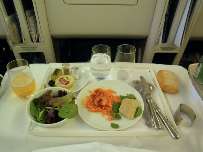 朝食後、８：３０頃ホテルを出てシャルル・ド・ゴール空港（CDG２）へ向かいました。<br /><br />免税の手続きをして、チェックインした後エールフランスのラウンジで休憩・・・<br />１３；００前に搭乗しました。<br />事前にホームページから座席の指定しましたが、窓側の席は取れず、真ん中の４Eと４Fでした。<br />ビジネスクラスは、満席でした！！<br />食事は食べきれないくらいに出ましたが、残さず食べました・・・<br />成田には、５月２１日の朝８時半ごろに到着して、１７日間のヨーロッパの旅も無事終了しました。<br />マイルを使っての無料でのビジネスクラスは、良い思い出になりました。