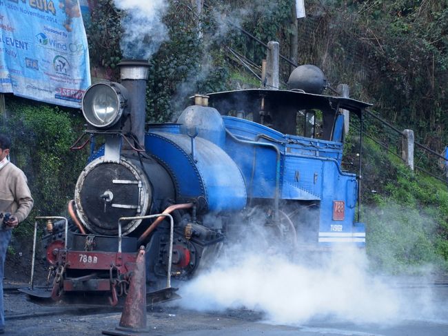 その３はインドの山岳鉄道群として世界遺産になっている、ダージリンヒマラヤ鉄道に乗りに行ってきました。動いている世界遺産は、こことスイス。オーストリアの鉄道だけではないでしょうか。<br />残念ながら、2010年の地滑りで一部区間の線路も流されてしまい、現在はダージリン・クルシャン間のみの運行です。復旧工事は行われており、今年中には麓のニュー・ジャルパーイーグリーまで全線開通するかもしれないとのことでした。全線の所要時間は6－7時間かかるとのことです。<br />インドの高原リゾート、紅茶の名産地でもあるダージリンの雰囲気も味わいながら、今回の旅行としてはちょっとのんびりした3か所目の世界遺産でした。<br />