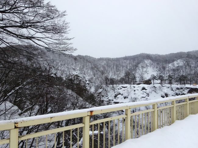 旅６日め。この日はトロトロ湯が多いという、鳴子のおとなり中山平温泉まで足をのばしてみました。<br />せっかくなので鳴子峡も見られないかなーと歩いてみたのですが、雪深くて見られず・・・無念。