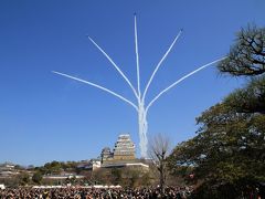 新たな姫路城、ブルーインパルスの祝福に感動！