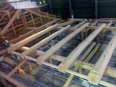 第２期復元工事現場、素屋根内の工事見学　