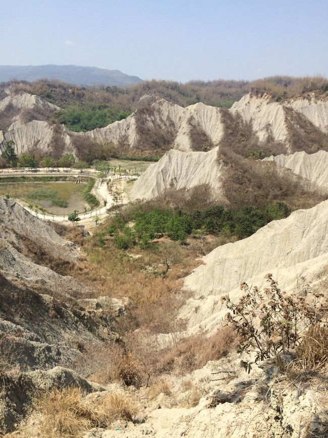 ２０１５年　４月４日　３日目　午前。<br /><br />今日は、高雄の郊外にある「月世界」まで行ってみます。<br /><br />「月世界」は、自然の浸食でできた月面を思わせる荒涼とした場所です。<br /><br />台湾にこんな場所があったのですね。<br /><br />月世界のあとは、「旗山」から「大樹の幸福原味」に向かう計画を立てているのですが、月世界はバスの本数が少ないだけでなく、乗り継ぎもかなり不便と聞いているので、まず行ってみて、乗り継ぎが悪ければ、一度高雄まで戻って旗山を目指すつもりです。