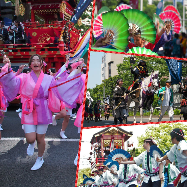 青葉まつりの起源は、江戸時代に仙台藩最大の祭りであった「仙台祭」まで遡ります。<br /><br />承応４年（１６５５）年に始まったこの祭りは、毎年９月１７日に東照宮（仙台市青葉区）の祭りとして、藩をあげて行われる盛大なお祭りでした。多いときには７０基の山鉾が城下を練り歩いたそうです。<br /><br />明治時代になると、明治７年にできた伊達政宗公を祀る青葉神社の礼祭に変わり、政宗公の命日である５月２４日に執り行われるようになりました。この礼祭は「青葉祭り」とも呼ばれていました。<br /><br />特に、明治１８年の政宗公没後２５０年祭や、昭和１０年の３００年祭には多くの山鉾が市中に出て盛大に行われました。<br /><br />しかし、昭和４０年代後半には交通事情等により途絶えてしまいました。<br /><br />現在の仙台・青葉まつりは、伊達政宗公没後３５０年を迎えた昭和６０年、長年途絶えていた「青葉まつり」を“市民がつくる市民のまつり”として復活させたもので、今年３１回目を迎えます。<br /><br />杜の都・仙台の初夏の風物詩として定着し、仙台三大まつりのひとつとなっており、１００万人近い人々がお祭りに訪れ楽しみます。<br /><br />青葉まつり２日目は、本まつり。<br /><br />本まつりのメインイベントは、伊達な城下町・仙台の歴史と文化でいっぱいの豪華絢爛な時代絵巻巡行パレード。山鉾巡行や、青葉神社神輿、伊達時代行列などが、大通りを練り歩きます。<br /><br />また、昨日に引き続き、勾当台公園や市民広場では、縁日の露店がたくさん出展され、ステージでも様々なイベントが行われます。<br /><br />青葉まつり２０１５HP<br />http://www.aoba-matsuri.com/index.html<br /><br />２０１４年の本まつり旅行記<br />http://4travel.jp/travelogue/10888672<br /><br />２０１３年の本まつり旅行記<br />http://4travel.jp/travelogue/10777214