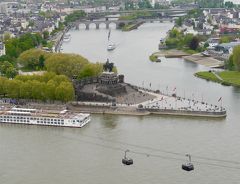 2015.4ライン・アルザス旅行6-Koblenz，Deutsches Eck，聖カストア教会，Ehrenbreitstein城塞へ