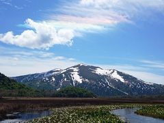 尾瀬の水芭蕉と不思議な虹