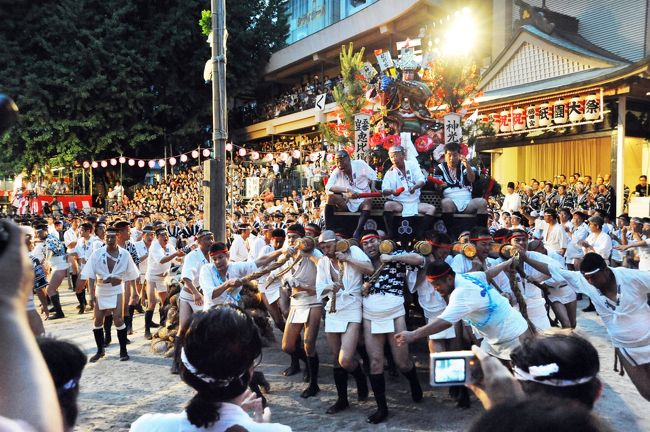 ♪夏が来~れば、思い出す~~♪ 私の場合は、尾瀬ではなく<br />博多祇園山笠!!<br /><br />6年前の祇園山笠祭りの写真の旅行記です。<br /><br />2004年 追い山馴しと追い山 須崎町の廻り止め(ゴール)<br />あの時の感動もう一度 そして 今度はぜひぜひ “櫛田入り” 見た??い<br /><br />2009年7月15日 追い山<br />午前4時59分<br />大太鼓の合図とともに一番山笠から順に「櫛田入り」。<br />その後、境内を出て旧博多部に設けられた約5kmの「追い山笠コース」を<br />須崎町の廻り止め(ゴール)を目指して懸命に舁く。<br />と、公式ホームページに有りました。<br /><br />櫛田神社見物席への開門は、午前2時<br />12時過ぎには、行ったのですが、既に開門を待つ人・人・人・・・<br /><br />席は桟敷席 座席指定では有りません。<br />ただ エリアだけは決まっていて <br />“い・ろ・は・” で表示されていました。<br /><br />櫛田入り 一番山笠<br /><br />櫛田境内 歌う唄は博多祝い唄 「祝いめでた」 <br />♪祝いめでたの 若松さまよ 若松さまよ <br /> 枝も栄ゆりゃ 葉もしゅげる<br /> エーイショーエ エーイショーエ・・・♪<br /><br />そして 博多手 一本!!!<br /><br />胸いっぱいにこみ上げる感動 o(>▽▽<)o <br />なにぃぃ~~これ あれ 私「ジモティー」だっけ (/∇*)。o○<br /><br />まだまだ 感激にひたるまもなく<br />さぁ! 目指すわよ!! 須崎町の廻り止め(ゴール)<br /><br />着てきた浴衣の裾捲し上げ、さあ!さあ!さあぁぁぁ!!!<br />行くわよ!! はるさん!!!<br /><br />2009年夏<br />熱い夏のほんの数時間の記録です。<br />2015年 この時の写真を改めて見て再確認<br />博多祇園山笠 すご~い 祭りだぁぁぁぁ~~わ!!!<br />お祭り見物して、感動の余り涙が出たのて初めて!!!<br /><br />はるさん ホントにありがとね!!!!!!!!<br /><br />Photo by はるさん はるさんに感謝をこめて投稿します。