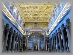 イタリア南部から中部へ　気まま旅2015【17】　ローマ(3日目)　サン・パオロ・フォーリ・レ・ムーラ大聖堂