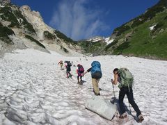 お花畑と雷鳥さんに出会えた白馬三山　（猿倉から大雪渓・白馬岳・杓子岳・鑓ヶ岳温泉）　　