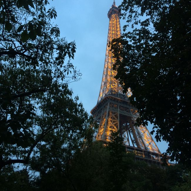 今回の旅は4編に分割しています。<br />①友人と二人でパリ4泊、TGVでニース3泊の行程<br />②友人がニースから帰国、私はTGVでパリへ戻り、7日間のアパルトマン生活初体験<br />③パリの街角ウォッチングとバスの旅<br />④パリ田舎探し~帰国<br /><br />友人から夏休みにヨーロッパ旅のお誘いを頂きました。彼女とは約5年前に初プチパリ旅を経験済み(私はイギリスから、彼女はスイスからインして合流の2泊3日弾丸旅)。元々東京と神戸で離れて生活しておりLINEの頻度も年に数回、この5年会ってない、という私たち。<br /><br />初めはお互い個別にフライト予約。私は関空からKLMでスキポール経由パリ。彼女とは当初パリで集合予定でしたが羽田・成田は発着料が高かったらしく、関空まで特典航空券使って移動、そして同じ便に乗ることに。チケットは燃油込みで90000円くらい。ところが、KLMのwebチェックインで彼女は誘惑に負け45000円追加でCクラスにUG!<br /><br />しかしこの日、KLMが機材調達の都合で3時間のDelay。はたして友人はCクラスだったため、同時刻のAFパリ行き直行便に振替えられ、私を置いて先に出発(;゜0゜)(ちなみに、前日と後日のAF便はストの影響で欠航しました)。一応私も3時間半遅れて出発したけど、スキポールではAFのストライキの影響をまともに受け、乗り継ぎ便のキャンセル続出でスキポールはパニック状態!(゚o゚;;最悪のシナリオは翌日フライトへ振替え→空港泊だった(°_°)のですが、3時間後ゲートは開き無名のLCCでパリへと飛んだのでした。<br /><br />予定より6時間遅れで飛行機はCDG到着・・・まさかの23時。機内で隣に乗り合わせた日本人女子に声を掛けると、同じ方向である事が判明!一緒にタクシーで移動する事に。彼女はリヨン駅で降りて、私は友人の待つPorte Doree駅前のホテルへ。料金も半分だったし何より楽チンでした。<br /><br />さて、お部屋で無事再会を果たした私たちのバケーションが始まる!<br />