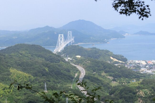 瀬戸内海の小島でトレッキングなんてあり？いや単なるハイキングと言った方が正解か。ここはしまなみ海道すぐの因島。除虫菊や村上水軍が知られているが、高い山はない。フラワーセンターそばに標高２２７mの白滝山をめざす。低いとはいえ、登山道から五百羅漢が連なる頂上まで、距離およそ６００mばかり。しかし私の頭の中では、「これでもトレッキングにしとこう。しかも島のトレッキングということに。」という思いがよぎるのだ。<br /><br />９月といえど、日差しは強い。汗がふき出す。ブナ林はもちろんない。変わりに目をみはらせるのは、五百体を超える羅漢の群れだ。霊場だったのだろうか。羅漢と眼下に広がる瀬戸内海の多島美のマッチングは絶景の一つといっても過言ではない気がする。山頂の休憩所兼展望所には、「ゴザをひいてお休みください」とあり、汗をふきふき寝転ぶ。爽快なり。心がいやされる。さすが妻はそこまでしなかったが。<br /><br />次は和田竜氏の小説「村上海賊の娘」にちなむ因島水軍城へ。小説のヒロイン・景（きょう）は能島水軍だが、とにかくこのあたりは水軍だらけなのだ。小説が本屋大賞をとってすぐに読んだから、なんとなく親近感がわく。はやく映画化されないかなという願望をもっているのだが。スケールが大きいから無理なのかもしれない。<br /><br />続いて生口島に渡り、かの有名な平山郁夫美術館を訪ねる。またまたスケールの大きな画家の絵に圧倒される。シルクロードのシリーズ、しまなみ海道のシリーズなど素人にも目を見張らせる迫力がある。<br /><br />生口島に宿をとり、あくる日はレンタサイクルで生口島から大三島へ渡る。およそ半日のサイクリング。レモンやかんきつ類の島だけあって、あちこちにまだ青くて小ぶりのレモンが実をつけている。しまなみ海道（尾道-今治）まで７０㌔あるそうだ。全部の橋が渡れるのでもないが、走破を試みる本格的なロードランナーがいっぱいだったのは驚いた。こちら半日でも、あとで分かったのだが、サイクリングは太ももがだるくなってくるみたい。トレッキングと違う筋肉をつかっているからだろうか。<br /><br />さらに船から多々羅大橋を見ようと観光船に乗る。といっても４人乗りでガイド付き。橋をぐるっと一周すると意外に潮流が激しいことが分かる。その後、むかし城があったという古城島に上陸する。今は石垣も海中に見え隠れするだけで、はっきりした城跡は残っていないが、瀬戸内海にはこうした島の城址があちこちにあるそうだ。水軍の砦のものや大名の出城など混在しているようだ。このあたりの定番の観光地、耕三寺や大山祇神社にも寄ったが、今回の旅の印象はやはり島で歩いたこと、サイクリングしたことなど、老夫婦ながらまた体を使って楽しめたことがいちばんだった。