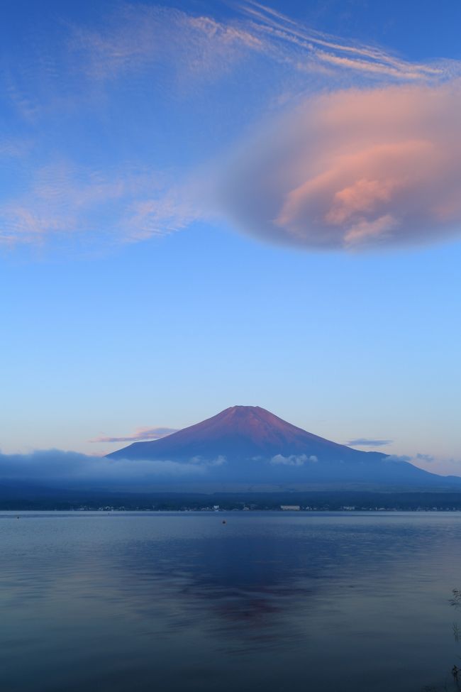 久しぶりに富士山に会いに富士五湖周辺をうろうろ。<br /><br /><br />1日目<br />河口湖/大石公園<br />ふじやま温泉<br />田貫湖/休暇村富士<br />あさぎりフードパーク/朝霧乳業<br />天下茶屋<br />山中湖交流プラザ きらら<br />道の駅/富士吉田 地ビールレストラン「ふじやまビール」<br />山中湖温泉 紅富士の湯<br /><br />2日目<br />山中湖/長池親水公園<br />富士吉田/農道公園<br />ふじやま温泉<br /><br />浜松 孫悟空 浜北店