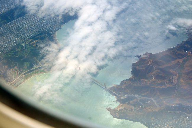 米西海岸紀行(1)　果たして飛行機からサンフランシスコのゴールデンゲートは見えるか？