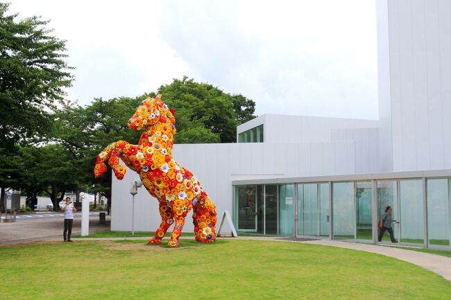 【表紙の写真】十和田市現代美術館のシンボル<br />「フラワー・ホース」<br /><br />2015年 夏の青森ツアー 最終章<br /><br />青森市内にある県美とともに観てみたかった十和田市現代美術館<br /><br />規模は大きくないし、十和田市という少しアクセスが不便な立地であったけれでも、素晴らしい現代美術館でした。<br />目に触れるだけでなく、ちょこっと覗いてみたり、歩いてみたり、触れてみたり(できるのは一部) 青森の県美だけでなく、金沢の21世紀美術館に比べてもこちらの方が好きです!<br /><br />TOWADA ART CENTER<br />(http://towadaartcenter.com/web/towadaartcenter.html)<br /><br />★2015夏の青森旅行シリーズ<br />【1/8】初の『青森ねぶた祭り』<br />http://4travel.jp/travelogue/11063382<br /><br />【2/8】ねぶた期間の青森ベイエリア周遊<br />http://4travel.jp/travelogue/11063454<br /><br />【3/8】りんご狩りと八甲田山<br />http://4travel.jp/travelogue/11063836<br /><br />【4/8】田舎舘町のスター・ウォーズ田んぼアート<br />htp://4travel.jp/travelogue/11063770<br /><br />【5/8】歴史と伝統ある十和田ホテル<br />http://4travel.jp/travelogue/11056653<br /><br />【6/8】十和田湖遊覧<br />http://4travel.jp/travelogue/11077379<br /><br />【7/8】奥入瀬渓流と星野リゾート『奥入瀬渓流ホテル』<br />http://4travel.jp/travelogue/11056645<br /><br />【8/8】十和田市現代美術館 本当に良かった<br />http://4travel.jp/travelogue/11056643<br />