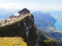 湖畔の町ザンクト・ヴォルフガングから登山鉄道で登るシャーフベルク