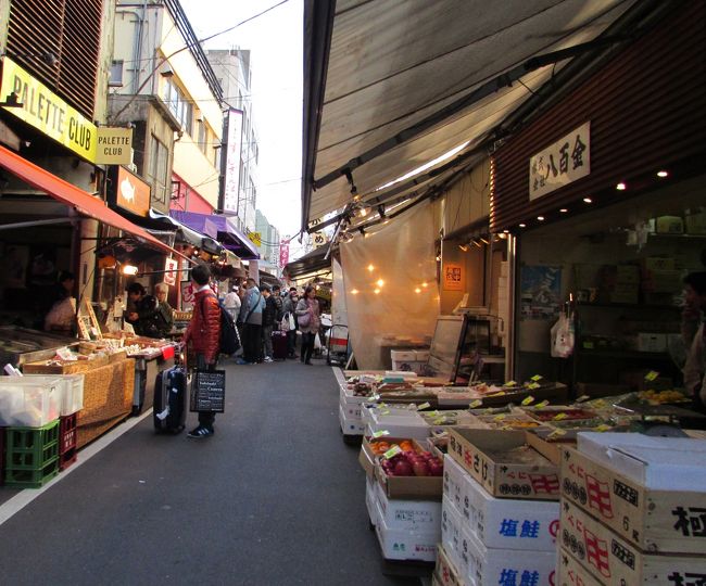 今年が最後だという東京の築地市場は、「行く気になればいつでも行ける」と思っていた為一度も足を踏み入れたことがありませんでした。<br /><br />テレビの正月番組『いよいよ今年が最終イヤー』という放送を見たのを機に、予定を組んで初めての築地観光に出かけました。<br /><br />朝の早い市場に行く為、午前零時に静岡駅を出発する日本一短い距離を走る夜行バスで東京に行きました。<br /><br />メトロの一日乗車券（600円）を買い、築地駅までやってきました。<br /><br />あてもなくぶらぶらしても埒が明かないと思い、テーマを決めて散策する為にテレビ番組で紹介された店を訪れることにしました。<br /><br />---------------------------<br /><br />静岡駅から高速バスに乗って築地に至るまでの記事はこちらです。<br /><br />高速バスで行く、東京・築地（1）<br />http://4travel.jp/travelogue/11002075<br /><br />テレビで紹介されると尋常ならざる行列ができてしまうという記事はこちらです。<br />高速バスで行く、東京・築地（2）<br />http://4travel.jp/travelogue/11002925<br /><br />目を付けていた店の行列に並びお料理を戴いた記事はこちらです。<br />高速バスで行く、東京・築地（3）<br />http://4travel.jp/travelogue/11043454<br /><br />さぁ、腹ごなしに場外も見学に行きましょう。