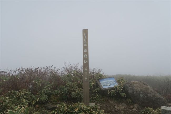 日本百名山　8座目の「荒島岳」に行ってきました。<br /><br />紅葉のこの季節、綺麗な葉を見る事ができました。ですが、とても寒くて、霧の中の登山でした。途中、アラレも降ってきたので大変な登山でした。<br /><br />ひたすら登って、頂上を目指す山です。途中、鎖場も有って、危険な個所も有りましたが、楽しい一日でした。<br /><br /><br />これまでの、日本百名山は、<br /><br />7座目は、大峰山（八経ヶ岳）です。<br />http://4travel.jp/travelogue/11055957<br /><br />6座目は、大台ヶ原山です。<br />http://4travel.jp/travelogue/11055439<br /><br />5座目は、伊吹山です。<br />http://4travel.jp/travelogue/11014913<br /><br />4座目は、石鎚山（天狗岳、標高1,982m）です。<br />http://4travel.jp/travelogue/10893518<br /><br />3座目は、剣山（徳島県）です。<br />http://4travel.jp/travelogue/11056311<br /><br />2座目は、大山（鳥取県）です。<br />http://4travel.jp/travelogue/11056306<br /><br />1座目は、富士山です。<br />http://4travel.jp/travelogue/10263565