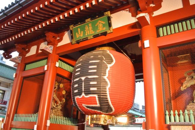 東京に住む兄弟に会いに行きました。<br />翌日、日光に行くことにしていたので浅草で一泊。<br />夕方ちょっとだけ浅草寺に行きました。