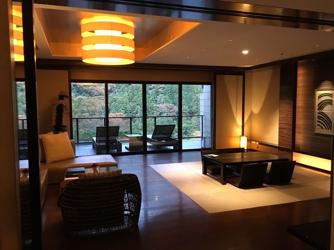 会員制ホテル、箱根エクシブの一番良い部屋が取れたのでゆっくり。