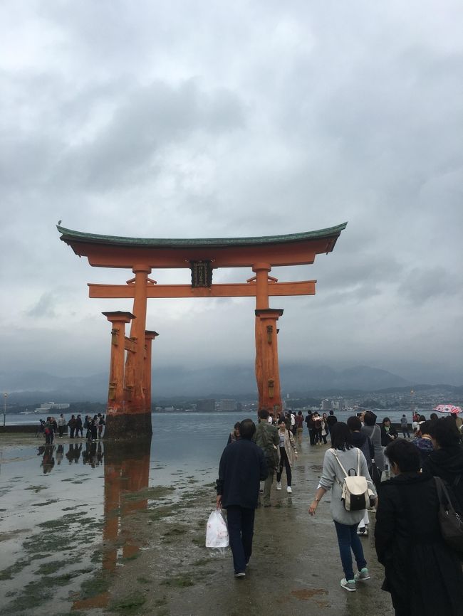 日本三景「安芸の宮島」にある世界遺産「厳島神社」<br />初めての訪問に驚きの連続！<br /><br />紅葉の季節、観光客も多かったのですが、約３時間の<br />短い滞在時間を有意義に過ごしました。<br /><br />幻想的ではありましたが、晴れが良かったなあ。。。