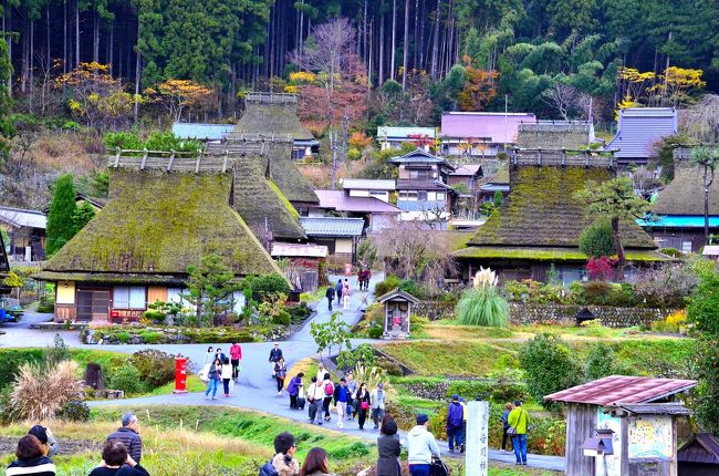 京都府のほぼ中央、「北山」と呼ばれる丹波山地にある南丹市美山町は、周りに屏風を立てた様な８００～９００ｍ級の山々に囲まれた谷あいにひっそりと佇ずむ集落です。芦生原生林やそこを源流に日本海に注ぐ清流 由良川など、府内有数の自然の宝庫としても知られています。その知井地区北村には、豊かな北山杉を抱えた山を借景に、昔話の世界に迷い込んだような茅葺屋根ののどかな田園風景が広がり、日本の原風景を今に遺す心の古里そのものです。通称「美山 かやぶきの里」と呼ばれ、現在３８棟の茅葺古民家が山裾に寄り添うように肩を寄せ合い、しかも現役バリバリの住居して活躍しています。<br />都会暮らしの経験しかない方でも、無性に懐かしさが込み上げてくる風景ではないでしょうか？茅葺屋根の古民家には、そんな不思議な魔法をかけられてしまいます。春は萌える新緑と山菜、夏は蛍の乱舞と綺羅星、秋は全山紅葉、冬は墨絵の雪景色と雪灯廊等々…。都会の喧騒を逃れ、心身共に癒されるスポットです。こうした誰もが思い描く原風景を求め、ここを訪れる人が日本のみならず世界中からも絶えず、年間７０万人もの観光客が訪れるホットスポットになっています。<br />「かやぶきの里」観光マップです。<br />http://www.miyamanavi.net/wp/wp-content/uploads/KAYABUKIMAP2015.pdf<br />http://www.rakuten.ne.jp/gold/nisijin-ya/image/saijiki/miyama_map1.jpg