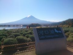 河口湖と紅葉